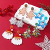 Acrylic Geometric Christmas Earrings With Printing Fashion Creative Cute Jewelry For Women