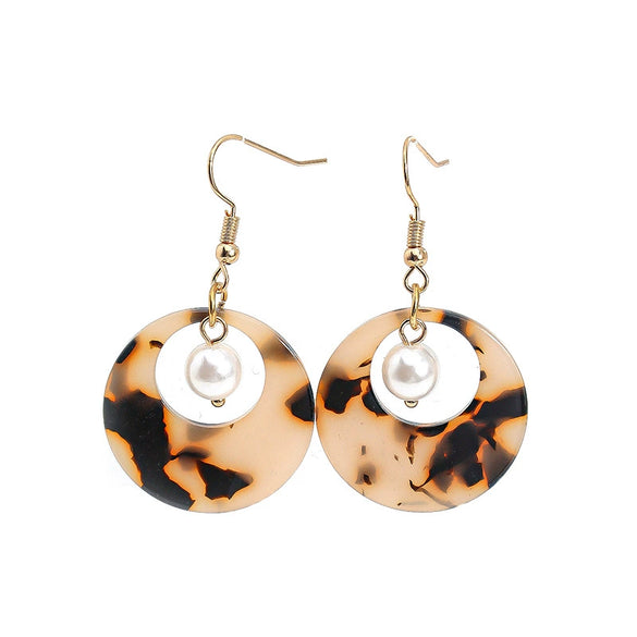 Acrylic Geometric Hoop Earrings Set With Round Or Oval Designs Versatile Unisex Statement Earrings For Women