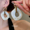 Acrylic Geometric Irregular Oval Women's Earrings With Electroplating Highend Style