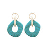 Acrylic Geometric Irregular Oval Women's Earrings With Electroplating Highend Style
