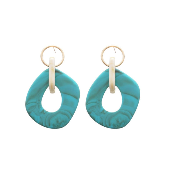 Acrylic Geometric Irregular Oval Women's Earrings With Electroplating Highend Style