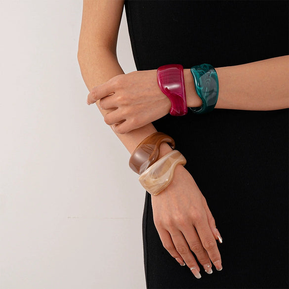 Acrylic Geometric Retro Electroplated Bracelet For Women