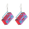 Acrylic Geometric Retro Nostalgic Radio Series Electroplated Earrings For Women