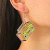 Acrylic Geometric Retro Nostalgic Radio Series Electroplated Earrings For Women