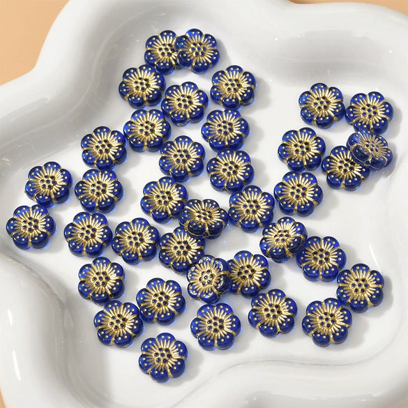 Acrylic Gold Edge Bronzing Flower Jewelry Accessories