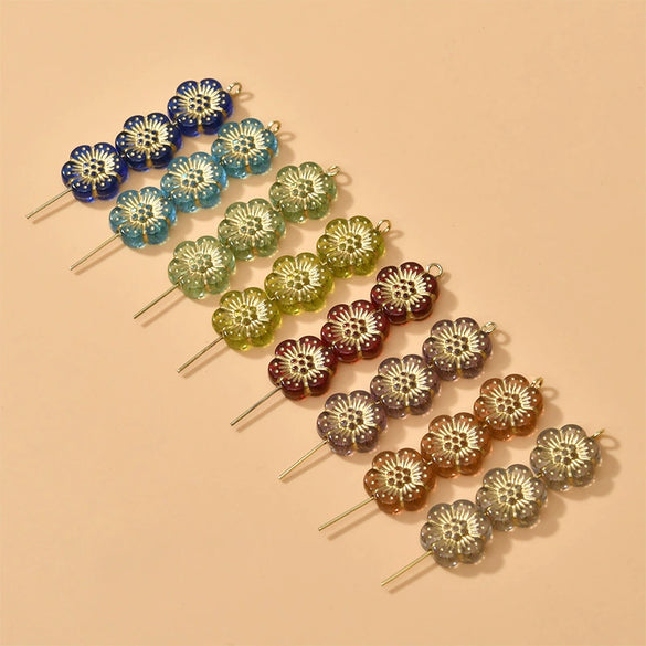 Acrylic Gold Edge Bronzing Flower Jewelry Accessories