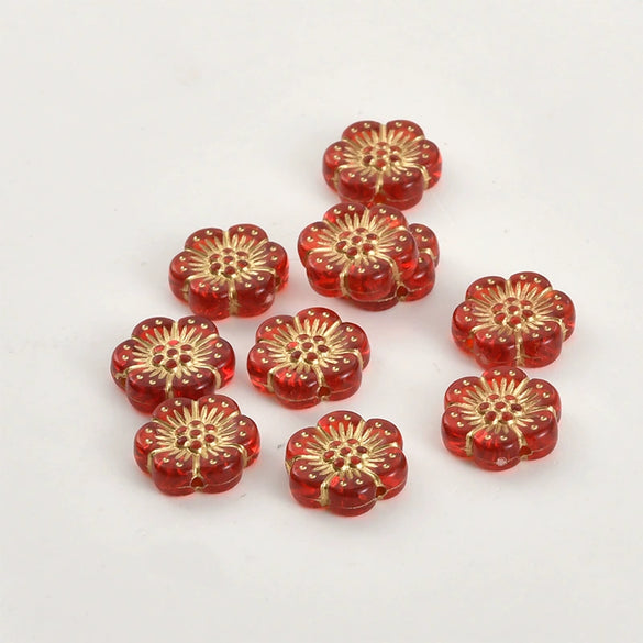 Acrylic Gold Edge Bronzing Flower Jewelry Accessories