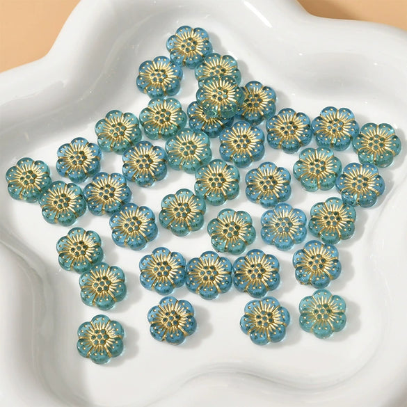 Acrylic Gold Edge Bronzing Flower Jewelry Accessories