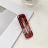 Acrylic Hairpin Square Water Drop Edge Clip With Marble Texture Handmade Women's Hair Accessories