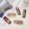 Acrylic Hairpin Square Water Drop Edge Clip With Marble Texture Handmade Women's Hair Accessories