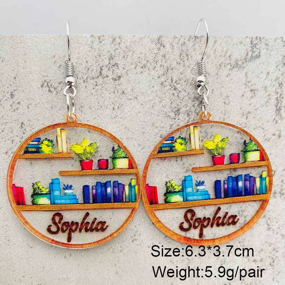 Acrylic Handmade Animal Geometric Cartoon Character Earrings For Women Book Lovers