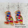 Acrylic Handmade Animal Geometric Cartoon Character Earrings For Women Book Lovers