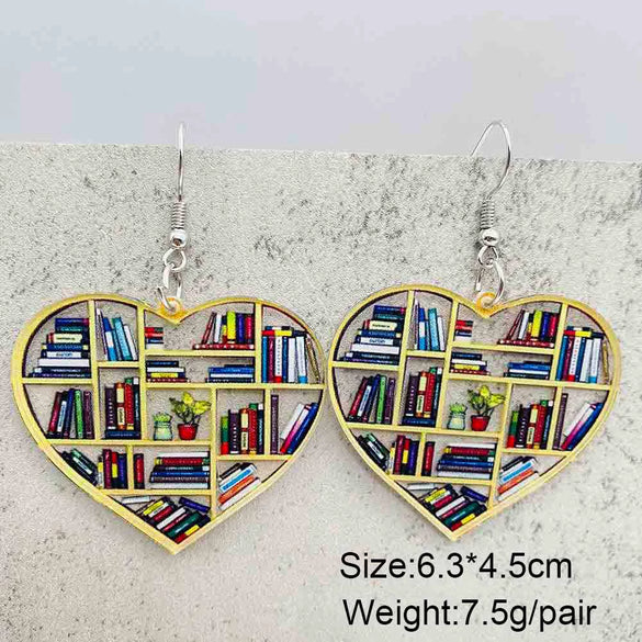 Acrylic Handmade Animal Geometric Cartoon Character Earrings For Women Book Lovers