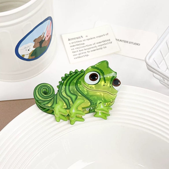 Acrylic Handmade Animal Style Dinosaur Lizard Shark Hair Grab Clip For Women