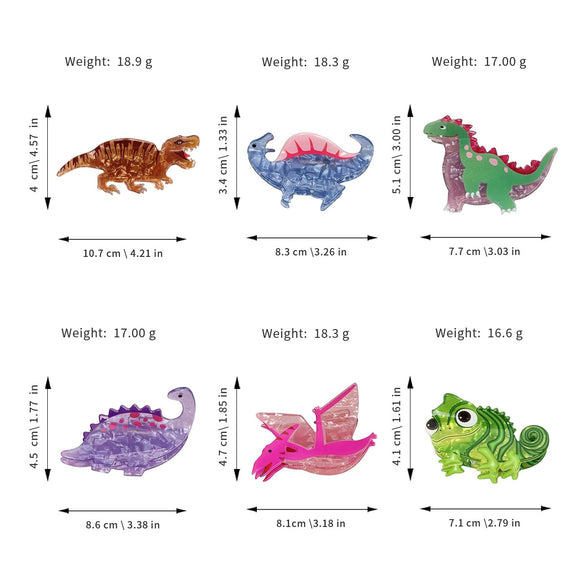Acrylic Handmade Animal Style Dinosaur Lizard Shark Hair Grab Clip For Women