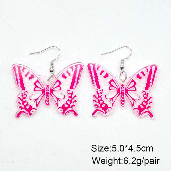 Acrylic Handmade Animal Style Earrings With Cartoon Character Geometric Zodiac Patterns