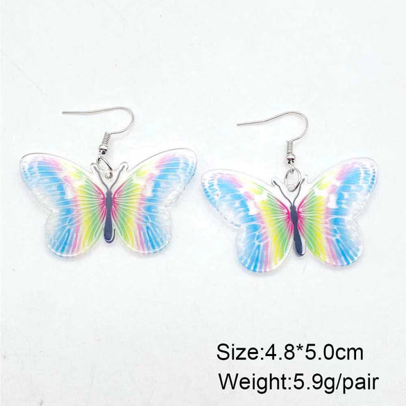 Acrylic Handmade Animal Style Earrings With Cartoon Character Geometric Zodiac Patterns