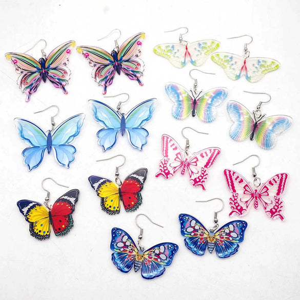 Acrylic Handmade Animal Style Earrings With Cartoon Character Geometric Zodiac Patterns