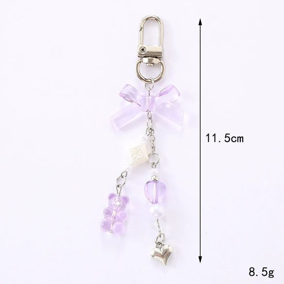 Acrylic Handmade Beads Small Animal Bear Pig Key Pendant Decorative Accessories