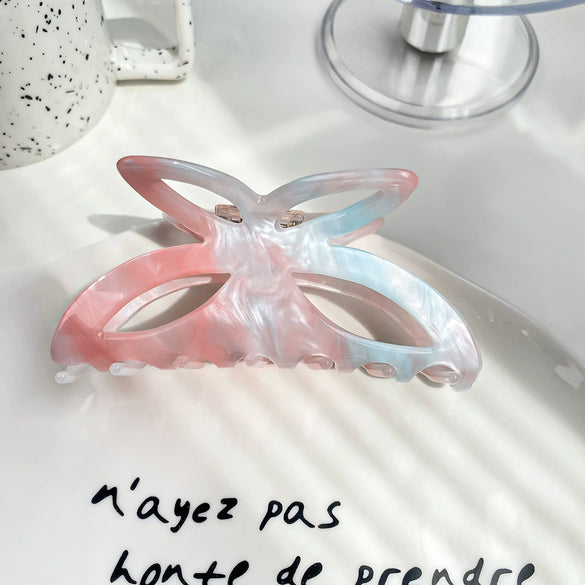 Acrylic Handmade Butterfly Hollow Hair Grab Clip For Women Small Fresh Style