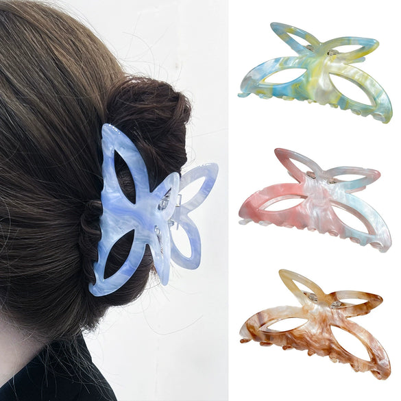 Acrylic Handmade Butterfly Hollow Hair Grab Clip For Women Small Fresh Style