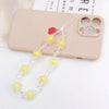 Acrylic Handmade Flower Beaded Mobile Phone Chain Jewelry Accessories Antilost Rope
