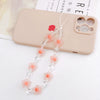 Acrylic Handmade Flower Beaded Mobile Phone Chain Jewelry Accessories Antilost Rope