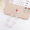 Acrylic Handmade Flower Beaded Mobile Phone Chain Jewelry Accessories Antilost Rope