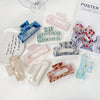Acrylic Handmade Geometric Floating Flowers Hair Grab Clip For Women