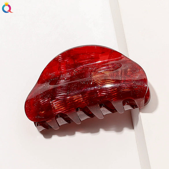 Acrylic Handmade Geometric Sequined Marble Pattern Women's Hair Clip