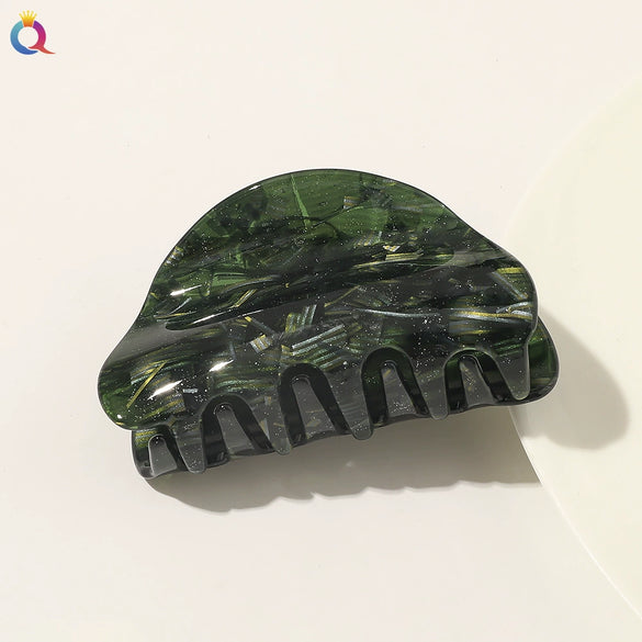 Acrylic Handmade Geometric Sequined Marble Pattern Women's Hair Clip