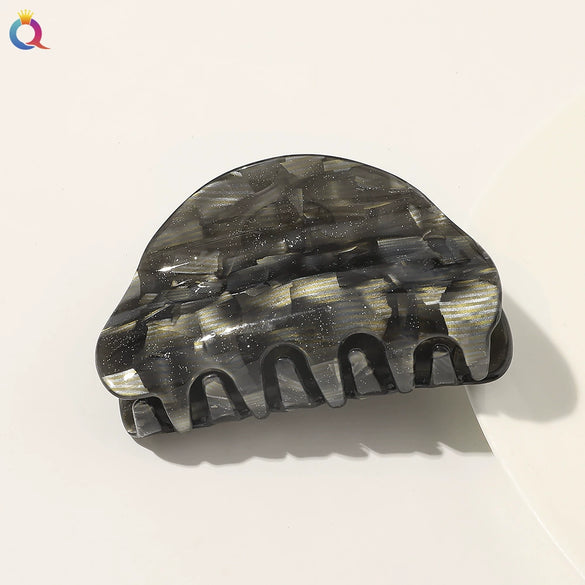 Acrylic Handmade Geometric Sequined Marble Pattern Women's Hair Clip