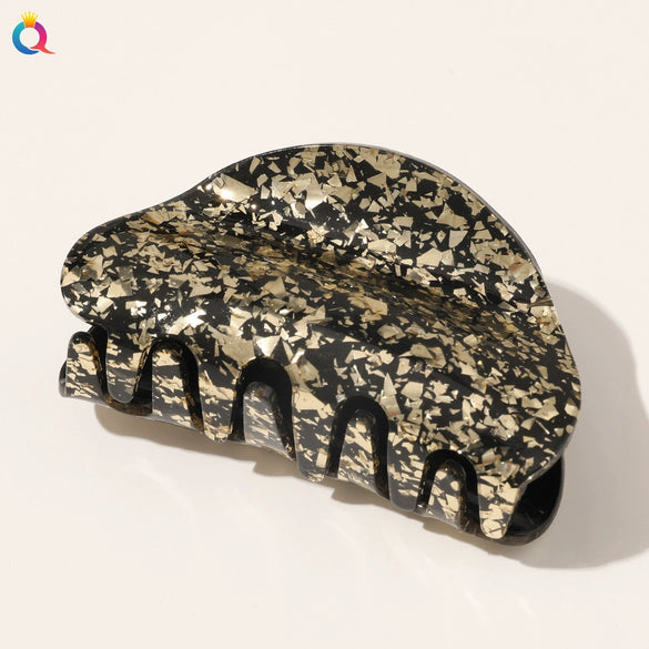 Acrylic Handmade Geometric Sequined Marble Pattern Women's Hair Clip