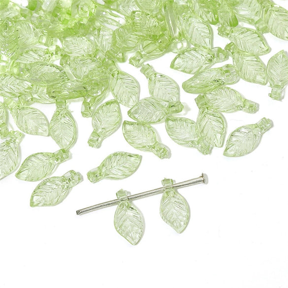 Acrylic Handmade Jewelry Accessories Tree Leaves Shaped Beaded Necklace Bracelet Earrings Loose Beads