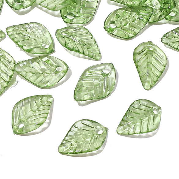 Acrylic Handmade Jewelry Accessories Tree Leaves Shaped Beaded Necklace Bracelet Earrings Loose Beads