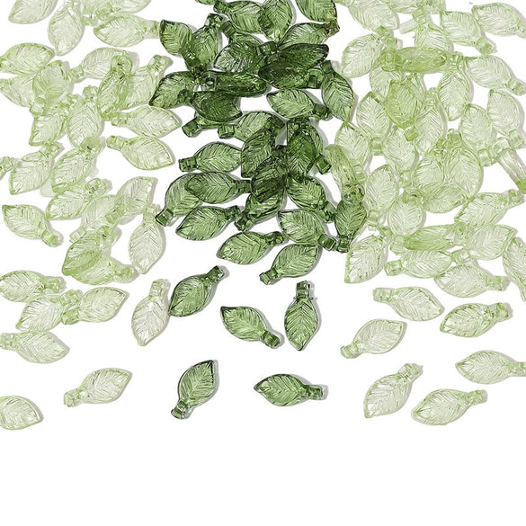 Acrylic Handmade Jewelry Accessories Tree Leaves Shaped Beaded Necklace Bracelet Earrings Loose Beads