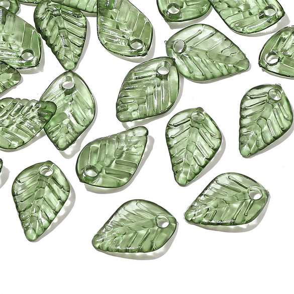 Acrylic Handmade Jewelry Accessories Tree Leaves Shaped Beaded Necklace Bracelet Earrings Loose Beads