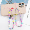 Acrylic Handmade Mobile Phone Chain With Happy Letter And Plant Flowers Style