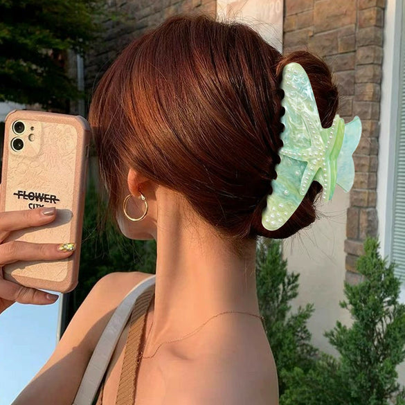 Acrylic Handmade Shark Starfish Hair Clip For Women