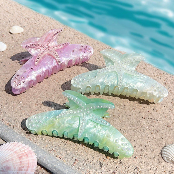 Acrylic Handmade Shark Starfish Hair Clip For Women