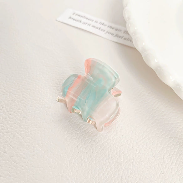 Acrylic Handmade Small Grab Hair Clip Natural Style Blocks Design