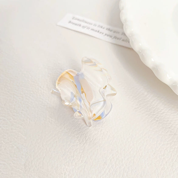 Acrylic Handmade Small Grab Hair Clip Natural Style Blocks Design
