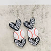 Acrylic Handmade Sports Earrings With Leopard Print Football Basketball Heart Cartoon Characters Ushape Geometric Letters Numbers Text Patterns For Women
