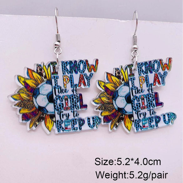 Acrylic Handmade Ushaped Leopard Print Geometric Women's Earrings