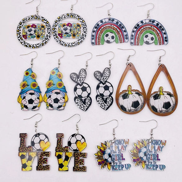 Acrylic Handmade Ushaped Leopard Print Geometric Women's Earrings