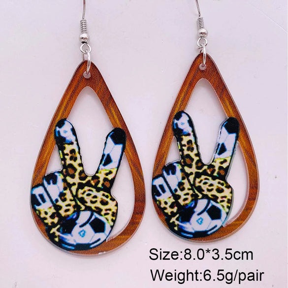Acrylic Handmade Ushaped Leopard Print Geometric Women's Earrings