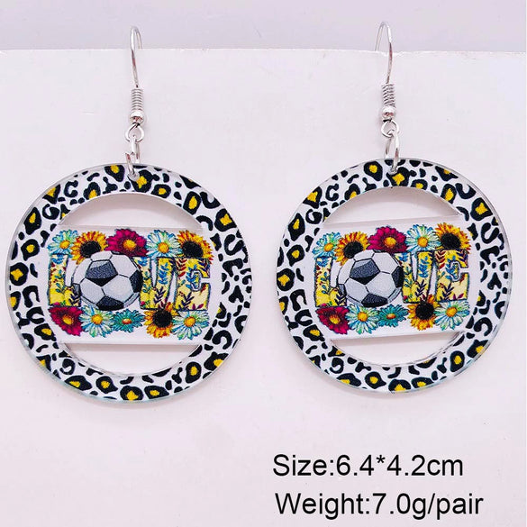 Acrylic Handmade Ushaped Leopard Print Geometric Women's Earrings