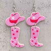 Acrylic Handmade Western Cowboy Style Women's Earrings With Cartoon Characters Leaves U Shaped Geometric Patterns
