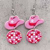 Acrylic Handmade Western Cowboy Style Women's Earrings With Cartoon Characters Leaves U Shaped Geometric Patterns