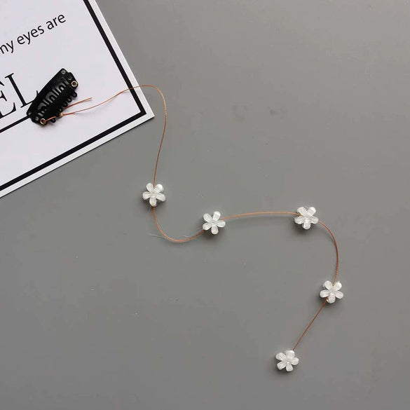 Acrylic Handmade Women's Small Flash Diamond Invisible Flower Braided Hair Plate Hair Bangs Ponytail Bb Clip